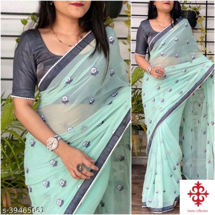 Pretty Georgette Sarees uploaded by Neetu's collection on 10/6/2021