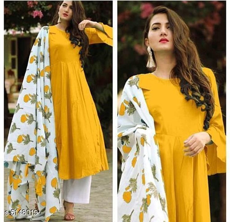 Kurtis dupatta palazo set uploaded by shiv creation on 9/14/2020