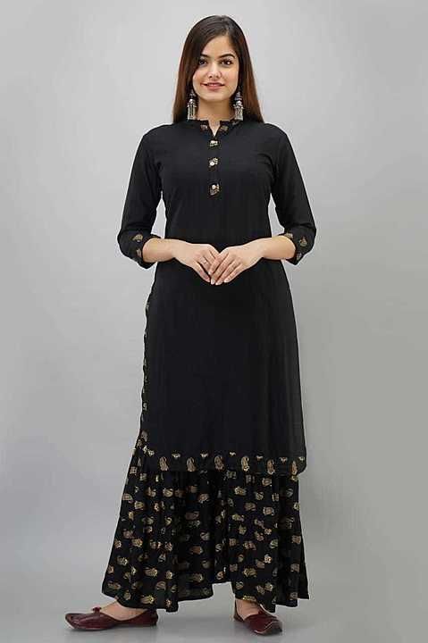 Long Kurtis with sharara uploaded by business on 9/14/2020