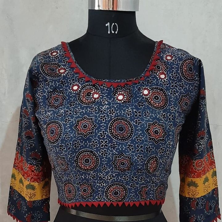 Cotton ajrakh blouse uploaded by Durga kunwar on 10/7/2021