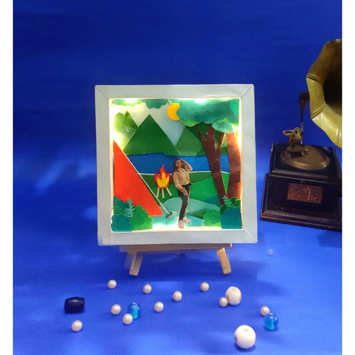 3D paper miniature  LED photoframe uploaded by business on 10/7/2021
