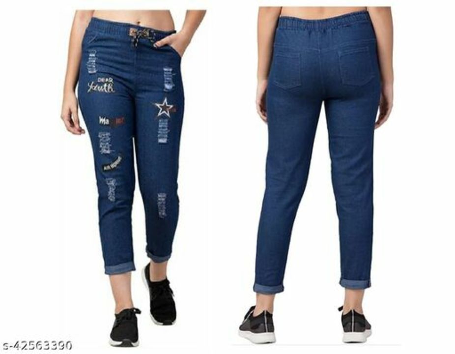 Flying Trendy Joggers Fit Women Black Denim &Classy Blue Combo Jeans For Girls ( Pack Of 2 ) uploaded by Online shopping mall on 10/7/2021