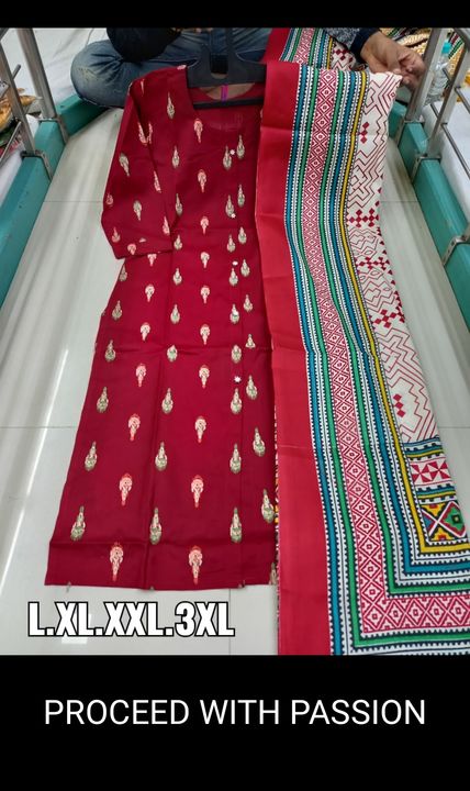 COTTON KURTI WITH DUPPATTA uploaded by business on 10/8/2021