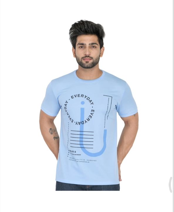 Printed Round Regular Fit T Shirt  uploaded by Alif Creation on 10/8/2021