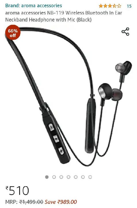 Aroma 30 HRS Battery backup Bluetooth Earphone uploaded by business on 10/8/2021