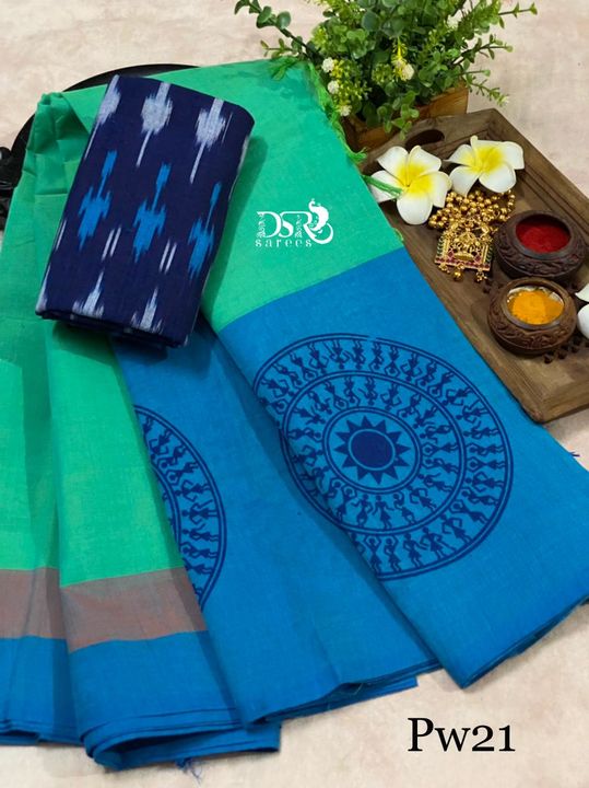 Chettinadu printed sarees uploaded by Tj fashions on 10/9/2021