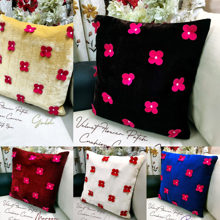 Velvet flower cushion cover uploaded by SIMMI INTERNATIONAL on 10/9/2021