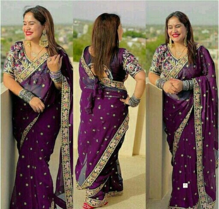 Havey work saree uploaded by Trending collection on 10/12/2021