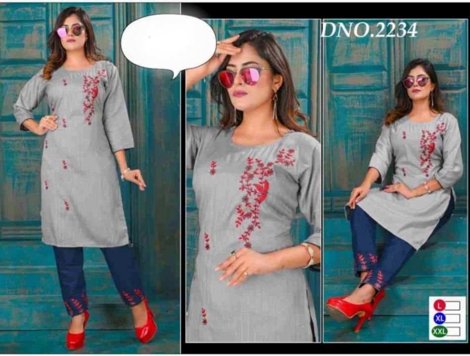 Kurti with pant uploaded by business on 10/12/2021