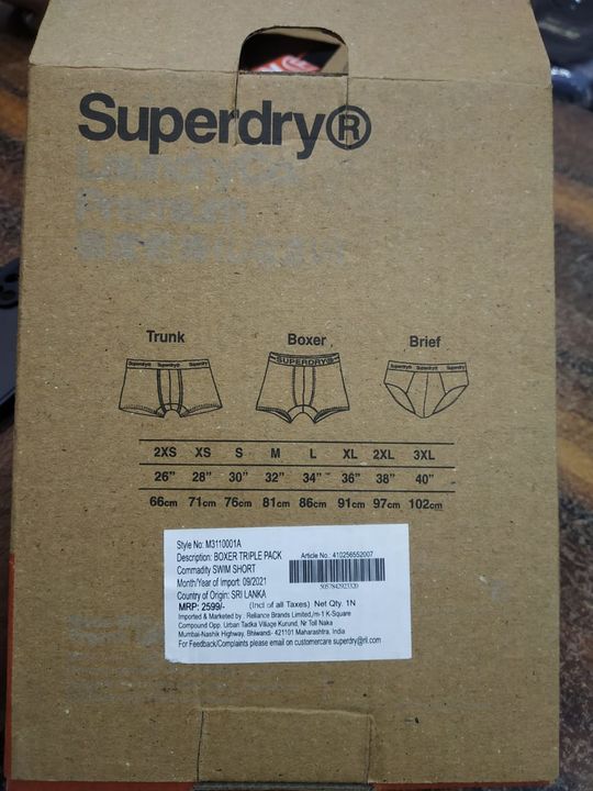 Superdry underwear mens og uploaded by Arshi surplus garments on 10/12/2021