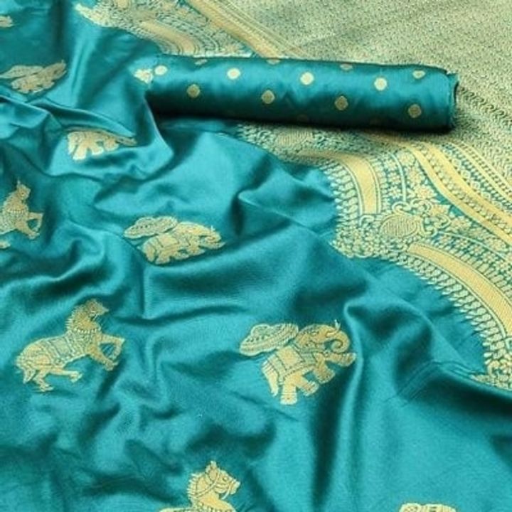 Silk Blend Jacquard Sarees with Blouse piece uploaded by business on 10/13/2021