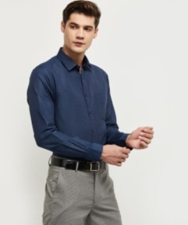 MAX Men Solid Casual Blue Shirt uploaded by business on 10/13/2021