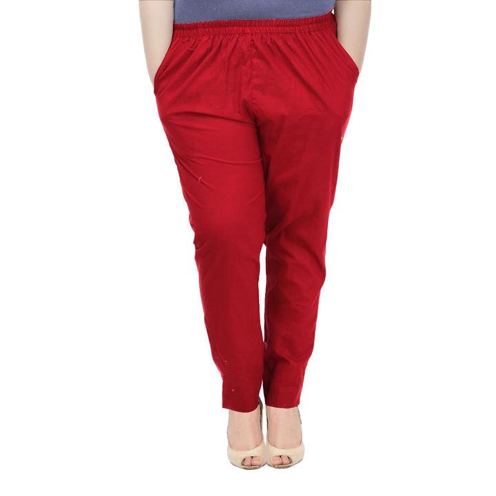 Plus Size Women Cotton Stretchable Pant Having Ankle Side Slits uploaded by Cotton Centre on 10/13/2021