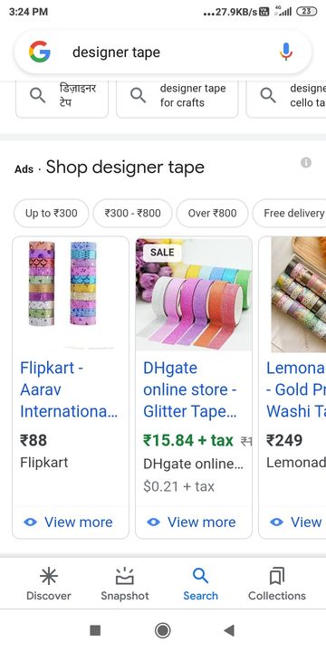 Post image I want 20 Pieces of I want decorative tape , for craft items.
Chat with me only if you offer COD.
Below is the sample image of what I want.