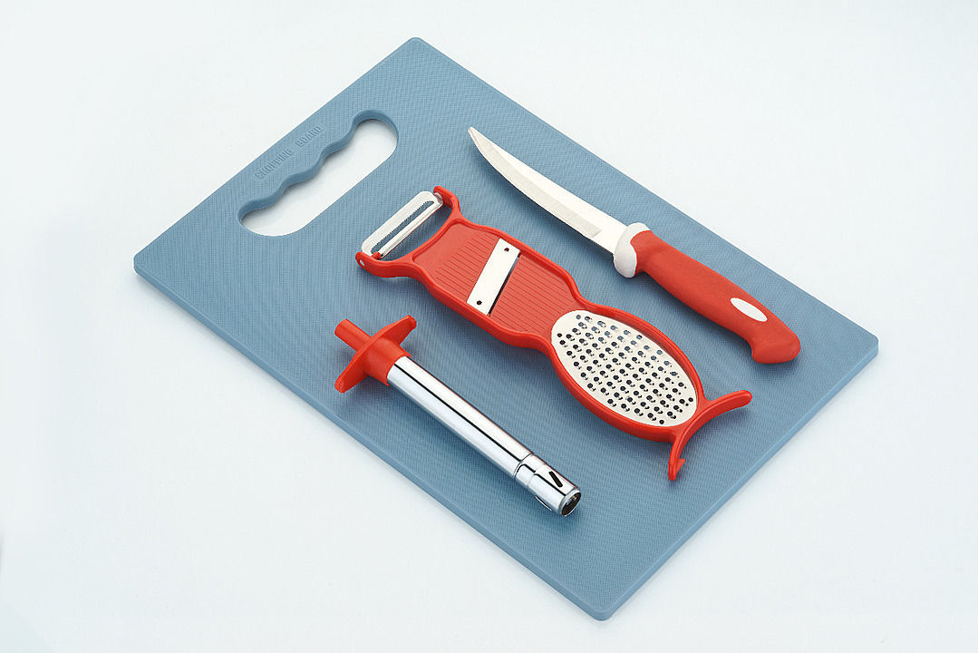 Kitchen tool set 1 gas lighter 1 peeler 1 knife 1 chopping board uploaded by business on 9/15/2020