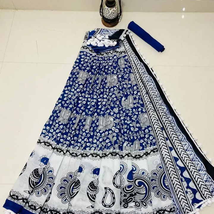 cotton mul-mul saree
 including blouse pieces.
 uploaded by business on 10/14/2021