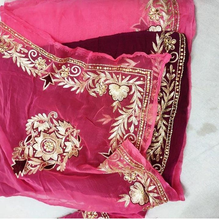 Chiffon Kasab work saree uploaded by Gota Patti House on 10/14/2021