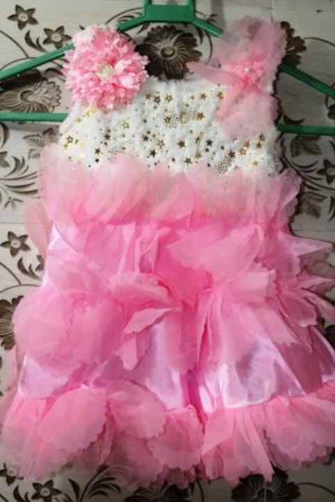 Post image Hey Everyone, Check-Out My New Products!!!!Girls Floral Velvet party wear Frock👗Colours Available (Pink &amp; Peach)