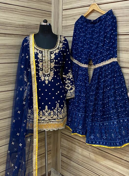 Shararra suits uploaded by Sanjiv Silk Store Phagwara on 10/14/2021