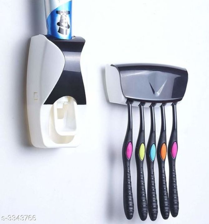 Plastic Automatic Hands Free Toothpaste Dispenser and 5 Toothbrush Holder for Home Bathroom (Multico uploaded by ONLINESHOP YOUR on 10/14/2021