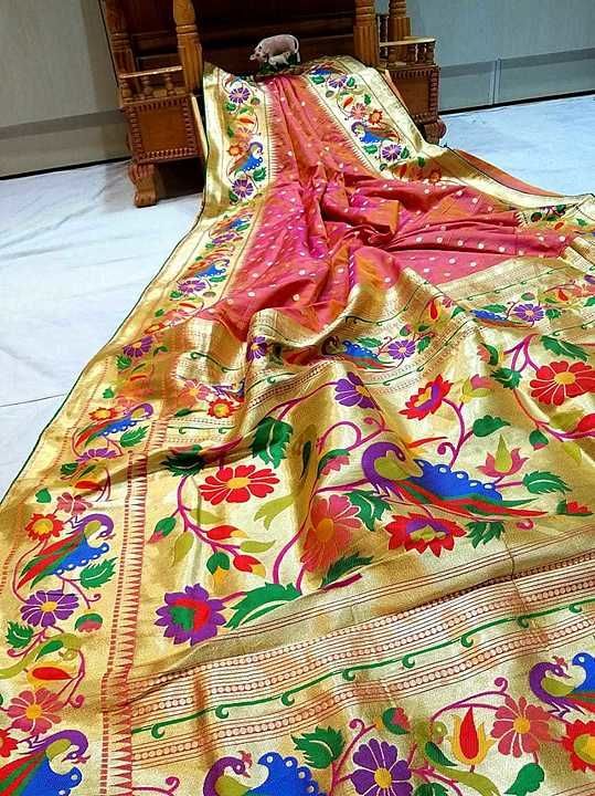 Brocket paithani
Art silk uploaded by Shravani Handloom paithani Yeola on 6/3/2020