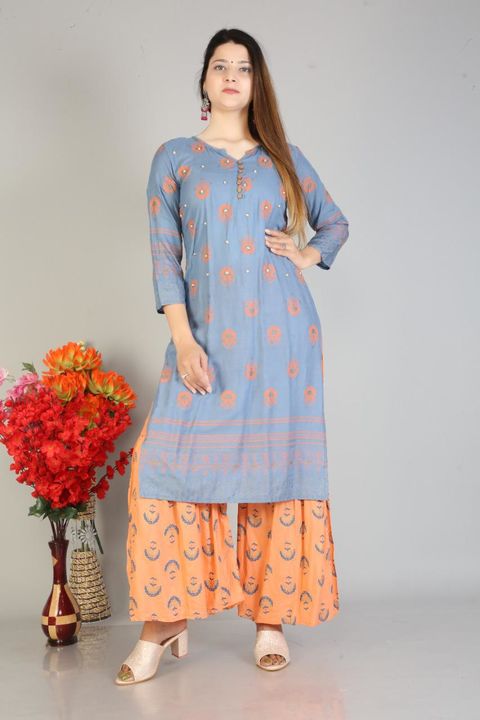 Kurti with sharara uploaded by business on 10/15/2021