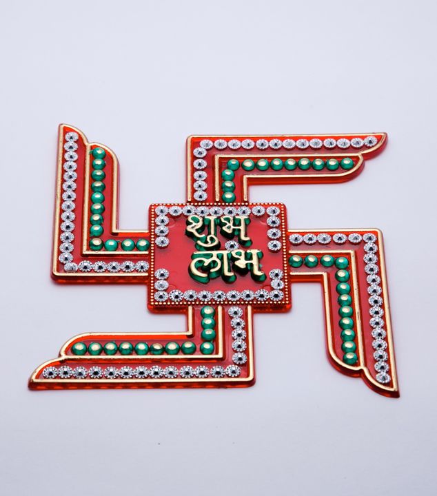 Handcrafted Acrylic Big Swastik with Shubh Labh uploaded by Gangaur Enterprises on 10/15/2021