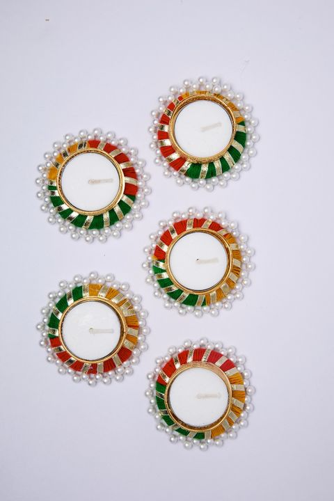 Multi-colored Tea Light Diyas (Pack of 5) uploaded by business on 10/15/2021