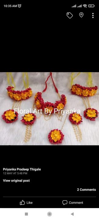 Floral jewellery uploaded by Floral art by Priyanka on 10/15/2021