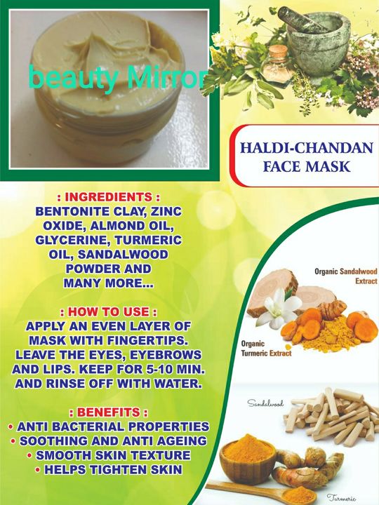 Post image Face pack Rs 170/- 100 grm
Shipping charges  extra 50/- in Mumbai and Maharashtra 75/-
All products are organic and chemical free