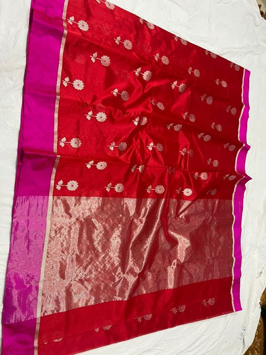 Pattu soft silk chanderi saree pure handloom uploaded by business on 10/16/2021