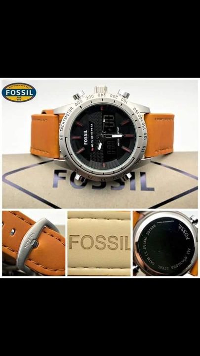 Fossil lather belt watch uploaded by Bhadra shrre t shirt hub on 10/16/2021