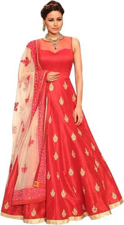 Adorable Benglori Silk Floor Length 6 Meter Flared Designer Gown Along With Dupatta
 uploaded by business on 9/16/2020