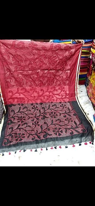 Silk cotton embroidery Katha work uploaded by Unnati saree khuthir on 9/16/2020
