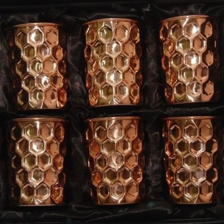Copper Diamond glass set of 6 uploaded by Metal Smith on 10/16/2021