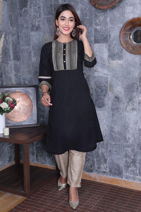 Cotton kurti with Khadi pant uploaded by SF DESIGNERS on 10/16/2021
