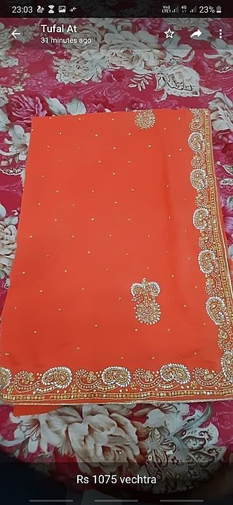 Hand vark saree uploaded by business on 4/19/2020