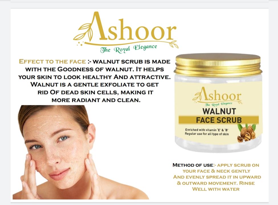 Walnut face scrub uploaded by Ashoor trading company on 10/17/2021