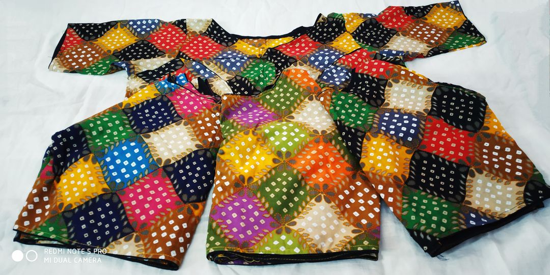 Multi color block design Bollywood blouse wholesale supply uploaded by Bananicraft Textiles on 10/17/2021