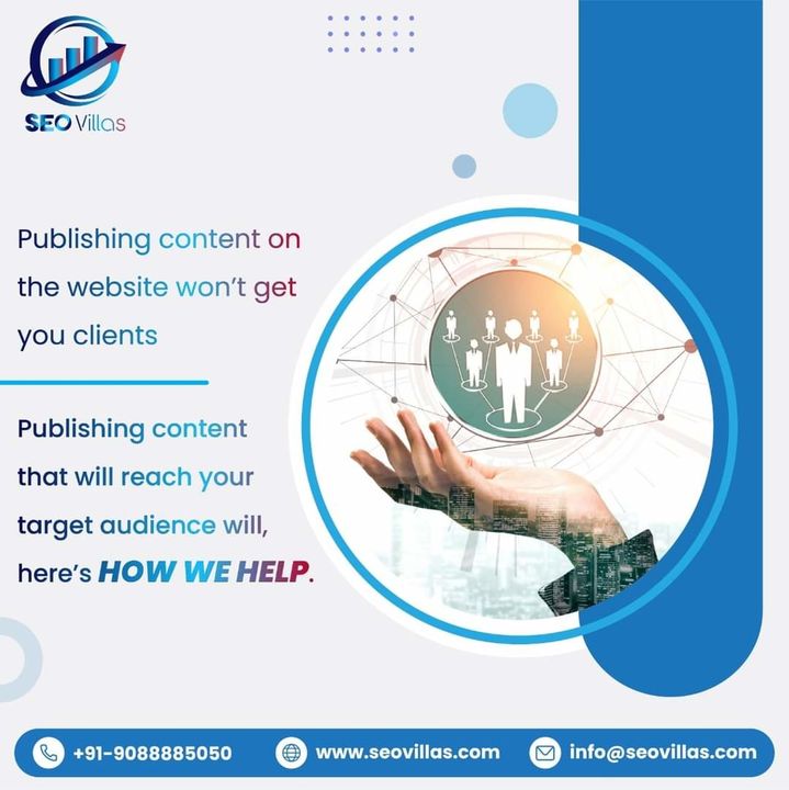 Post image For content to work like magic, you need to optimise it rightly for your target audience!
We help you by providing unique creative content, the expertise of lead generation specialists, and strategies from an expert content marketing team!
Get in touch with us today!
visit: www.seovillas.com