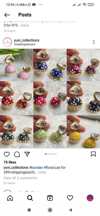 Post image I want 25 Pieces of I'm looking for these earrings... Wholesale price please.
Below is the sample image of what I want.