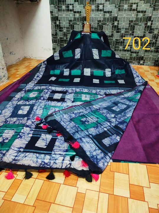 Katan staple suit and batik print Saree  uploaded by A S handloom on 10/18/2021