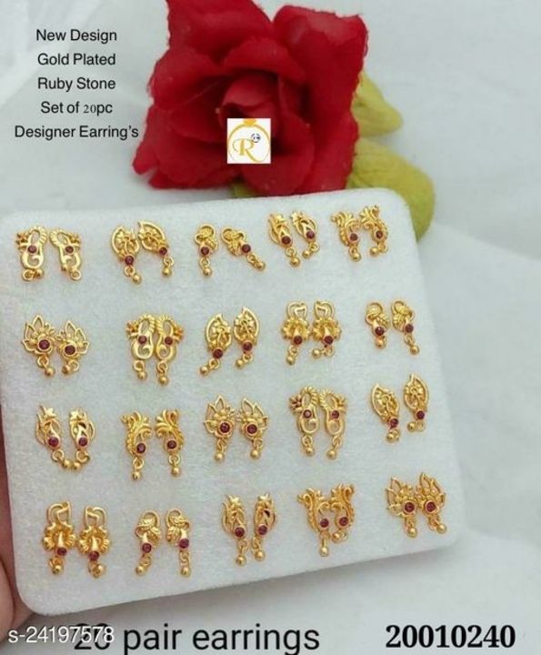 Gold plated earrings uploaded by business on 10/18/2021