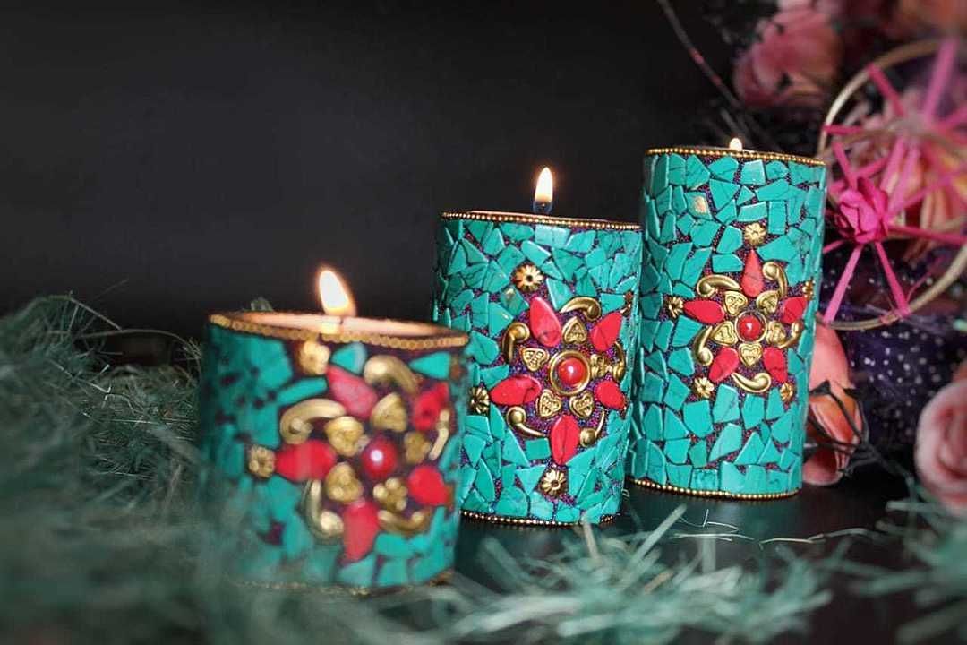 Wooden candle set of 3 uploaded by business on 9/16/2020