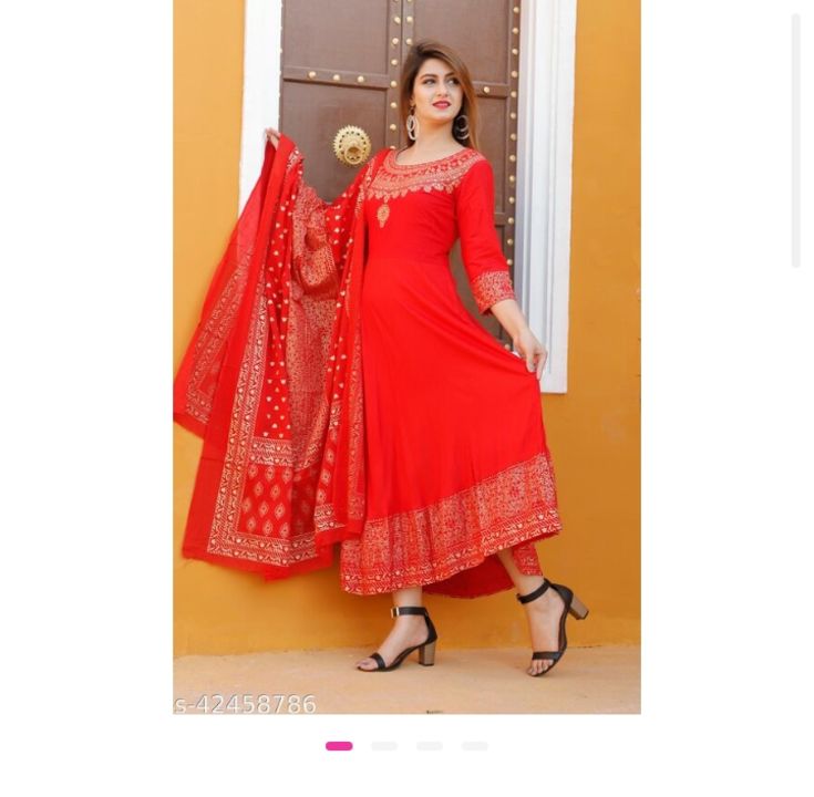 Women Printed Rayon Anarkali With Dupatta Set uploaded by business on 10/19/2021
