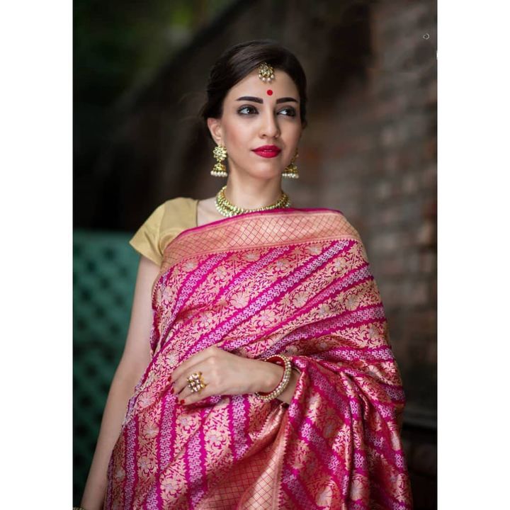 Soft Litchi Pink Banarasi Silk Saree uploaded by business on 10/19/2021