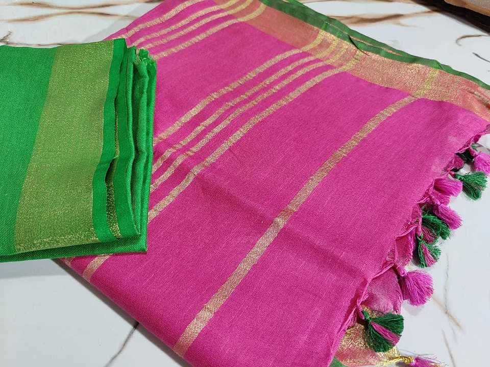 Fabric cotton slub pipin saree
5.5m saree +blouse. 90 cm with blouse uploaded by DA Handloom on 9/17/2020