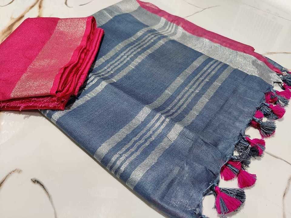 Fabric cotton slub pipin saree
5.5m saree +blouse. 90 cm with blouse uploaded by DA Handloom on 9/17/2020