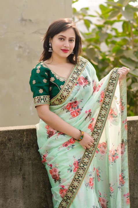 Premium Floral Heavy Embroidery Georgette Sarees  uploaded by The Pretty Girls on 10/19/2021