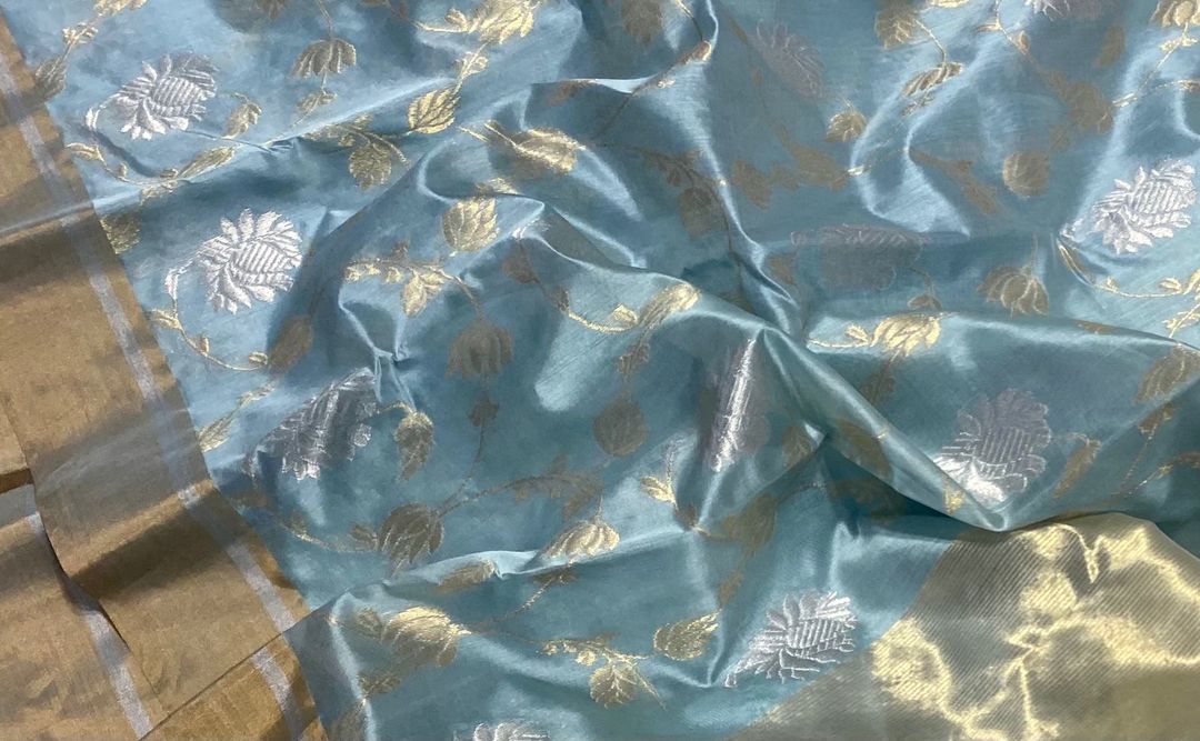 Pattu soft silk full jangla chanderi saree pure handloom uploaded by Afreen handloom sarees on 10/20/2021
